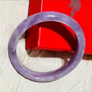 Certified Ice Lavender 58mm Natural Burma A Jade jadeite Bangle Bracelet 293839